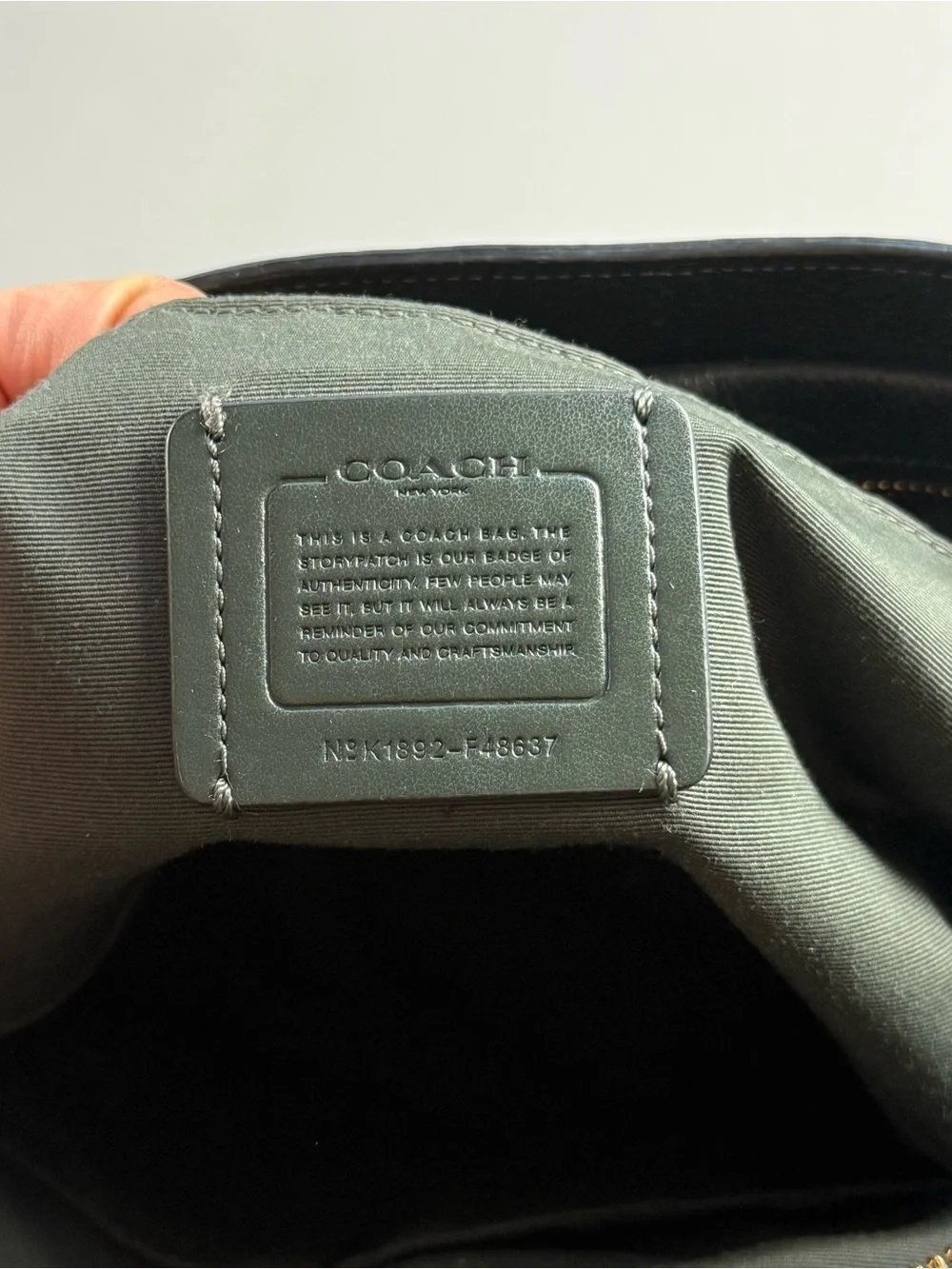Coach Pebbled Leather Zip Top Tote Shoulder Bag Dark Green Gold Hardware